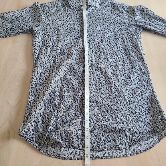 ☮️JOHN LENNON Elegant Navy Paisley Men's Shirt - Picture 8 of 11